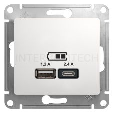 Розетка USB Schneider Electric Glossa GSL000139 скрыт. IP20 белый (упак.:1шт)