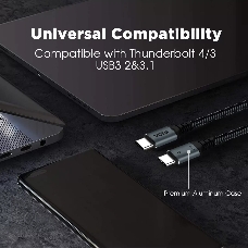 Кабель Thuderbolt4/ USB4 Type C, 5K@60Hz, 40GBps, PD 100W, 5A, VCOM, 1.2м <CU540M-1.2M>