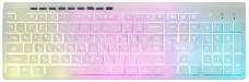 Клавиатура проводная Oklick 490ML белый USB slim Multimedia LED
