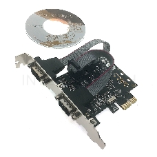 Контроллер PCI-E to 2 RS232 порт (2 COM/SERIAL port), chip MCS9922, FG-EMT03C-1-BU01, Espada (oem)