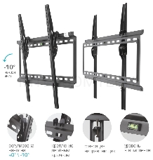 Кронштейн Kromax IDEAL-2 new black, 32-90, max 55 кг, VESA 600x400 мм