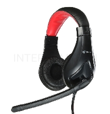 Наушники с микрофоном Oklick HS-L100 черный/красный 2м мониторы оголовье (NO-530)