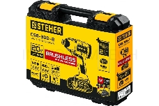 Винтоверт STEHER 20В бесщёточный, 2 АКБ (2Ач), в кейсе. CSB-300-2