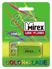 Флеш Диск 8GB Mirex Chromatic, USB 2.0, Зеленый