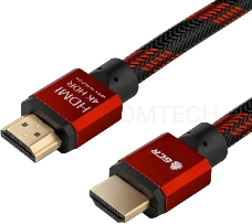 Greenconnect Кабель 2.0m HDMI версия 2.0, HDR 4:2:2, Ultra HD, 4K 60 fps 60Hz/5K*30Hz, 3D, AUDIO, 18.0 Гбит/с, 28/28 AWG, OD7.3mm, тройной экран, BICOLOR нейлон, AL корпус красный, GCR-51490 Greenconnect Кабель 2.0m HDMI версия 2.0, HDR 4:2:2, Ultra HD, 4