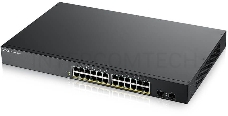 Коммутатор Smart L2  PoE+ Zyxel GS1900-24HPv2, rack 19, 24xGE PoE+, 2xSFP, бюджет PoE 170 Вт