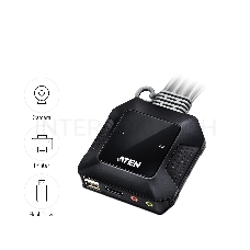 Переключатель ATEN 2-Port USB 4K HDMI Cable KVM Switch