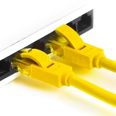 Патч-корд Greenconnect Патч-корд UTP прямой 1.5 m AWG24 кат.5е,  RJ45,  медь, литой (Желтый), пластик пакет (GCR-LNC02-1.5m)