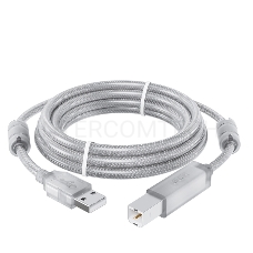 Кабель GCR PROF 3.0m USB 2.0, AM/BM, прозрачный, ферритовые кольца, 28/24 AWG, экран, армированный, морозостойкий, GCR-52424 GCR Кабель PROF 3.0m USB 2.0, AM/BM, прозрачный, ферритовые кольца, 28/24 AWG, экран, армированный, морозостойкий, GCR-52424