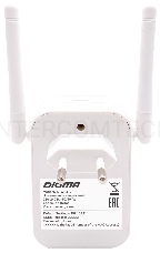 Повторитель беспроводного сигнала Digma D-WR310 10/100BASE-TX белый (упак.:1шт)