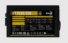 Блок питания Aerocool VX-550 RGB PLUS (ATX 2.3, 550W, 120mm fan, RGB-подсветка вентилятора) Box