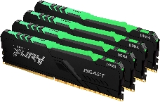Память оперативная Kingston 64GB 2666MHz DDR4 CL16 DIMM (Kit of 4) 1Gx8 FURY Beast RGB