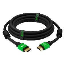 Greenconnect Кабель 1.2m HDMI версия 2.0, HDR 4:2:2, Ultra HD, 4K 60 fps 60Hz/5K*30Hz, 3D, AUDIO, 18.0 Гбит/с, 28/28 AWG, OD7.3mm, тройной экран, нейлон, AL корпус зеленый, ферритовые кольца, GCR-51005 Greenconnect Кабель 1.2m HDMI версия 2.0, HDR 4:2:2,