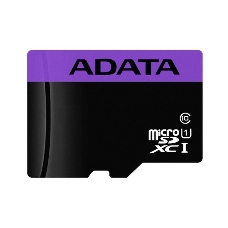 Флеш карта microSDXC 64GB ADATA  UHS-1 CL10 (AUSDX64GUICL10-RA1) + SD adaptor