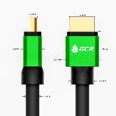 Greenconnect Кабель 1.2m HDMI версия 2.0, HDR 4:2:2, Ultra HD, 4K 60 fps 60Hz/5K*30Hz, 3D, AUDIO, 18.0 Гбит/с, 28/28 AWG, OD7.3mm, тройной экран, нейлон, AL корпус зеленый, ферритовые кольца, GCR-51005 Greenconnect Кабель 1.2m HDMI версия 2.0, HDR 4:2:2,