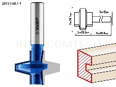 Фреза ЗУБР 28731-38.1-1  пазо-шиповая наборная d= 38.1мм рабочая длина-28.6мм хв.-12мм профессионал