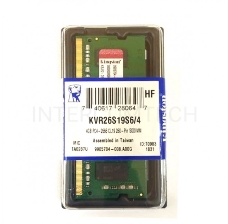 Модуль памяти Kingston SO-DIMM DDR4 4GB KVR26S19S6/4 {PC4-21300, 2666MHz, CL17}