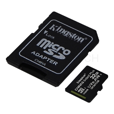 Флеш карта microSDHC 32GB  Class10 Kingston <SDCS2/32GB> Class10 UHS-I Canvas Select up to 100MB/s с адапт.