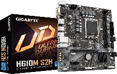 Материнская плата Gigabyte H610M S2H DDR4 (V1.1/V1.2) , Socket 1700, Intel®H610, 2xDDR5-4800, D-SUB+DVI-D+HDMI+DP, 1xPCI-Ex16, 1xPCI-Ex1, 4xSATA3, 1xM.2, 8Ch Audio, GLan, (4+4)xUSB2.0, (2+2)xUSB3.2, 2xPS/2, mATX, RTL