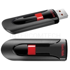 Флеш Диск Sandisk 64Gb Cruzer Glide SDCZ60-064G-B35 USB2.0 черный/красный