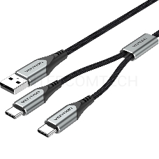 Кабель Vention USB-CM х 2/USB 2.0 AM - 1м.
