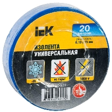 Изолента Iek UIZ-13-10-K07 0,13х15 мм синяя 20 метров ИЭК