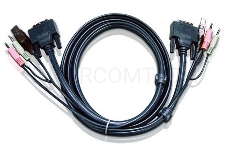 Кабель ATEN KVM USB(тип А Male)+DVI-D(Male)+2хАудио(Male) (-) USB(тип B Male)+DVI-D(Male)+2хАудио(Male) 3м., черный. CABLE DVI/USBA/SP.MC-DVI/USB B 3.0M