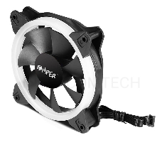 Вентилятор для корпуса Single ring, RGB fan HIPER HCF1251-03, 120*120*25mm (38.5CFM, 1200RPM, 3+4PIN)