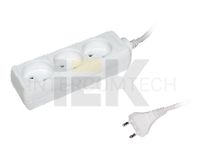 Удлинитель 3х3м без заземл. 10А IP20 У3 2P ИЭК WYP10-06-03-03-N