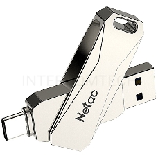 Флеш диск USB Drive Netac U782C dual USB3.0+TypeC 64GB, retail version