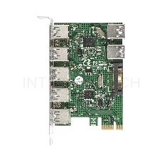 Контроллер ExeGate EXE-317 PCI-E 2.0, 5*USB3.0 ext + 2*USB3.0 int, разъем доп.питания (OEM)