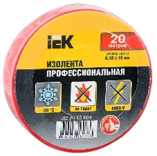 Изолента Iek UIZ-20-10-K04 0,18х19 мм красная 20 метров ИЭК