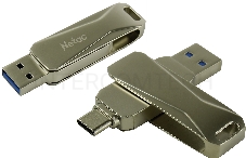 Флеш диск USB Drive Netac U782C dual USB3.0+TypeC 64GB, retail version