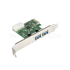 Контроллер ExeGate EXE-319 PCI-E 2.0, 2*USB3.0 ext, разъем доп.питания (OEM)