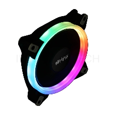 Вентилятор для корпуса Single ring, RGB fan HIPER HCF1251-03, 120*120*25mm (38.5CFM, 1200RPM, 3+4PIN)