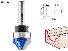 Фреза ЗУБР 28747-22  пазовая фасонная с верхним подшипн. d= 22мм дл.-13мм рад.-3.2мм хв.-8мм d-22мм