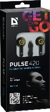 Наушники DEFENDER Pulse 420 черный + желтый, вставки 63421