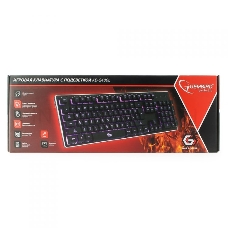 Клавиатура игровая Gembird KB-G400L, USB, металл. корпус, подсветка 3 цвета, кабель ткан. 1.75м