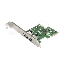 Контроллер ExeGate EXE-319 PCI-E 2.0, 2*USB3.0 ext, разъем доп.питания (OEM)