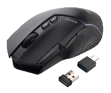 Мышь GMNG XM001 черный оптическая (16000dpi) беспроводная USB/USB-C (7but)