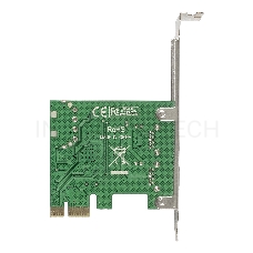 Контроллер ExeGate EXE-319 PCI-E 2.0, 2*USB3.0 ext, разъем доп.питания (OEM)