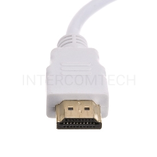 Кабель-адаптер ORIENT C050W,  HDMI M -> VGA 15F, для подкл.монитора/проектора к выходу HDMI, длина 0.2 метра, белый