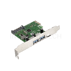 Контроллер ExeGate EXE-323 PCI-E 2.0, 2*USB3.0 ext + 1*Type-C, разъем доп.питания (OEM)