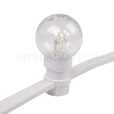 Гирлянда LED Galaxy Bulb String 10м, белый КАУЧУК, 30 ламп*6 LED ТЕПЛЫЙ БЕЛЫЙ, влагостойкая IP65