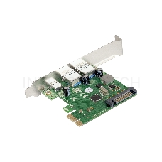 Контроллер ExeGate EXE-323 PCI-E 2.0, 2*USB3.0 ext + 1*Type-C, разъем доп.питания (OEM)