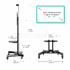 Мобильная стойка ONKRON TS1551 BLACK