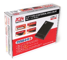 Внешний корпус USB 3.0 AgeStar 3UB2P3C (BLACK), безвинтовой, черный