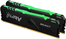 Оперативная память Kingston DRAM 32GB 3200MHz DDR4 CL16 DIMM (Kit of 2) FURY Beast RGB EAN: 740617319149