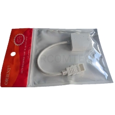 Кабель-адаптер ORIENT C050W,  HDMI M -> VGA 15F, для подкл.монитора/проектора к выходу HDMI, длина 0.2 метра, белый