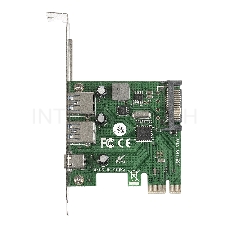 Контроллер ExeGate EXE-323 PCI-E 2.0, 2*USB3.0 ext + 1*Type-C, разъем доп.питания (OEM)